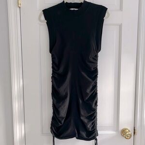 ALEXANDER WANG•T Black Bodycon Cinched Drawstring Tie Dress - Size Small
